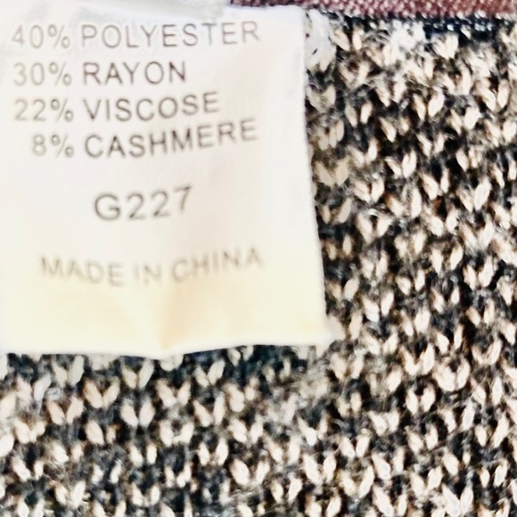 KERISMA Cashmere Blend Chevron Pattern Knit Open Front Cardigan Size L - Picture 10 of 10